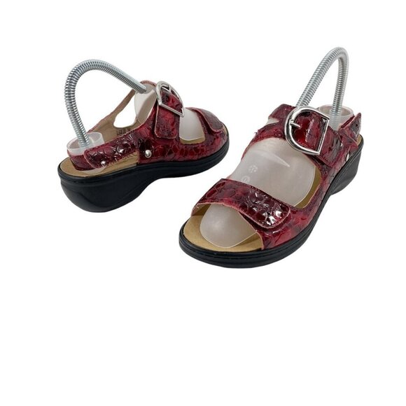 Natural Comfort Shoes - Natural Comfort Lexie Red Leather Comfort Double Strap Sandals Womens EU 36